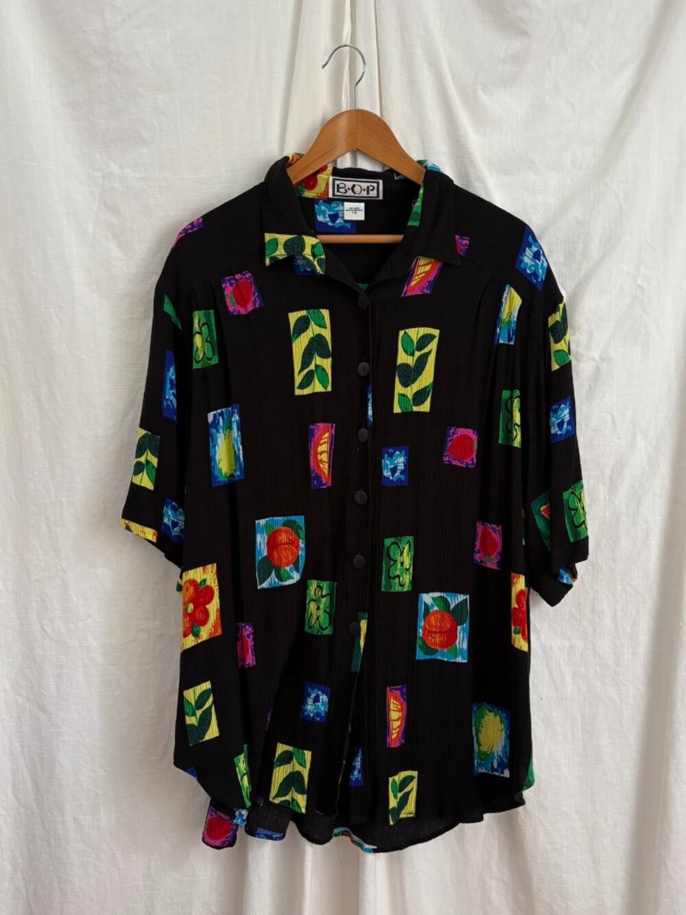 Vintage Floral & Fruit Button Down Shirt 1X